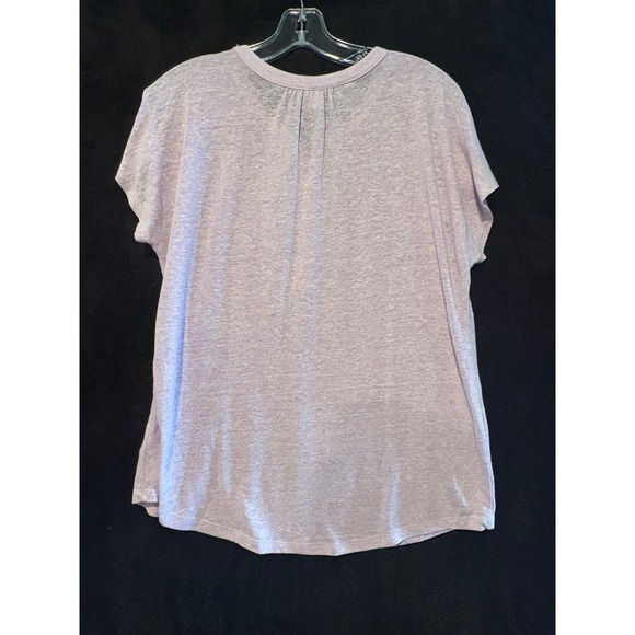 Old Navy Womens Top Button Up Lavender Casual Short Sleeve Linen Blend - L - Picture 6 of 7